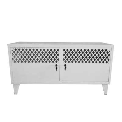 New model modern home furniture metal colorful 2 door storage steel TV cabinet