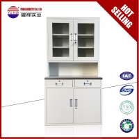 Direct Sale medical furniture and equipment classic white glass door Laboratory storage cabinet used medical cabinets