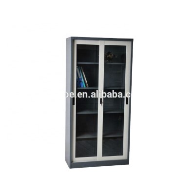 Hot sale metal food storage cabinet with glass sliding door